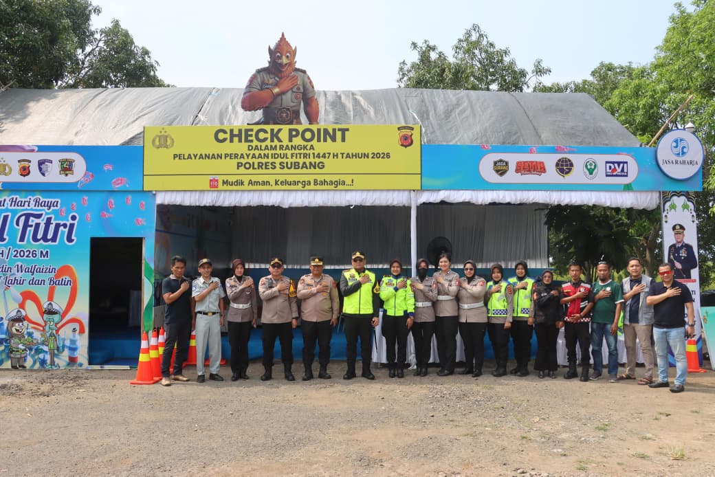KAPOLRES SUBANG CEK POS PENGAMANAN OPS KETUPAT LODAYA 2026 DI JALUR PANTURA