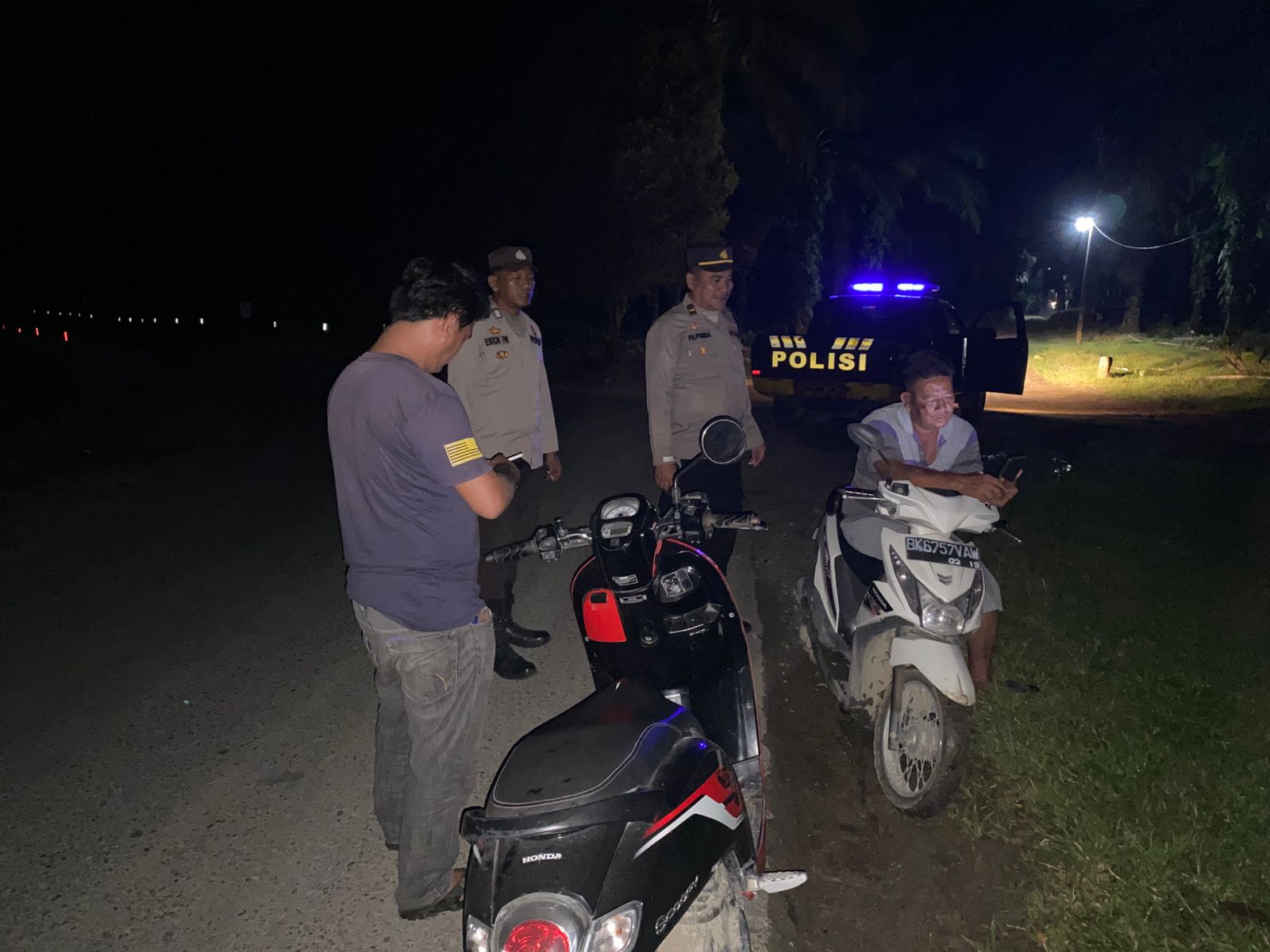 POLSEK BANDAR PULAU GELAR PATROLI BLUE LIGHT CEGAH GENG MOTOR DAN 3C
